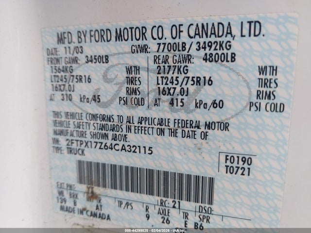 2004 FORD F-150 HERITAGE 2FTPX17Z64CA32115 Photo 8