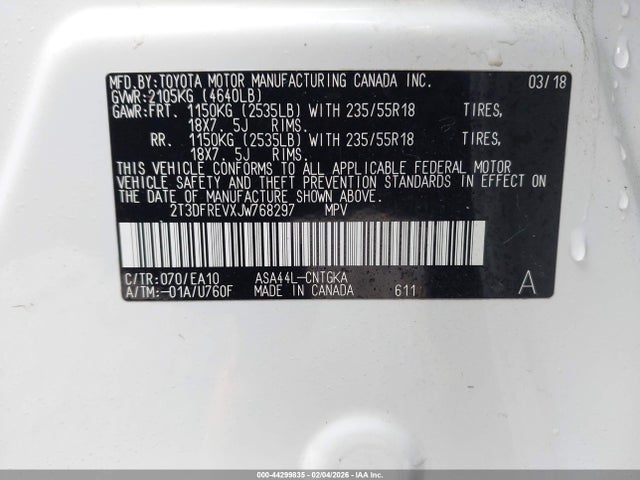 Toyota Rav4 Limited 2018 2T3DFREVXJW768297 Image 9