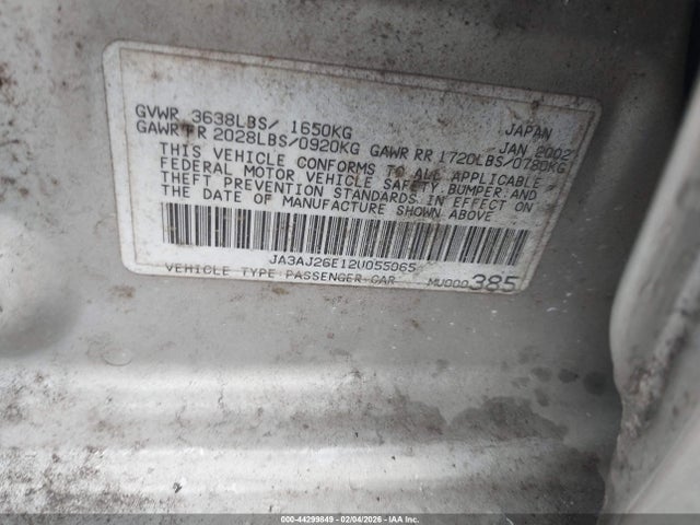 2002 MITSUBISHI LANCER JA3AJ26E12U055065 Photo 8