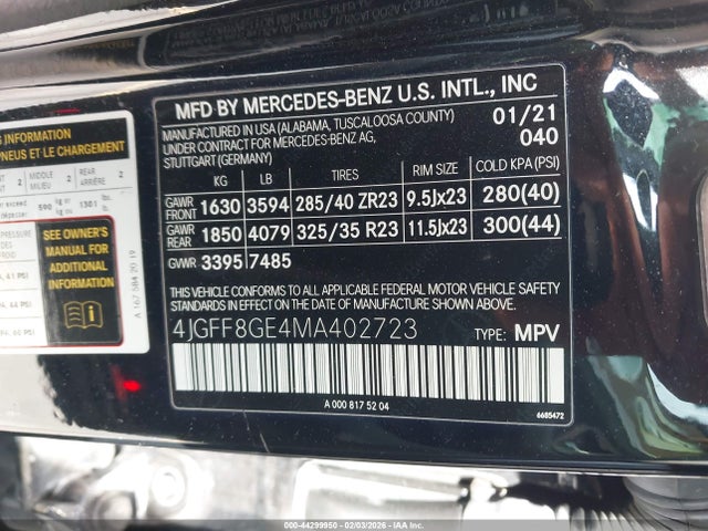 2021 MERCEDES-BENZ GLS 580 4JGFF8GE4MA402723 Photo 8