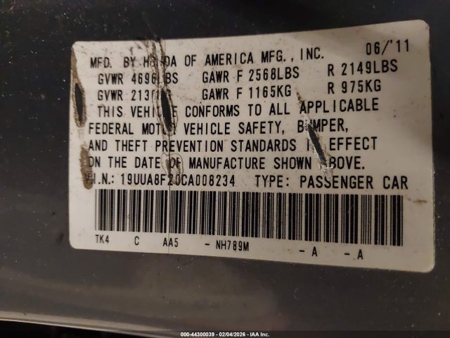 2012 ACURA TL 19UUA8F20CA008234 Photo 8