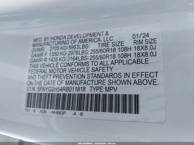 Honda Pilot Ex-l 7 Passenger 2024 5FNYG2H54RB011818 Image 9