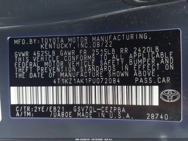 2023 TOYOTA CAMRY 4T1KZ1AK1PU072084 Photo 8