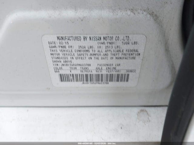 JN1BV7AR4FM403788 Infiniti Q50