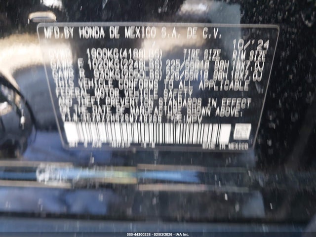 3CZRZ2H58SM754105 Honda Hr-v Awd Sport