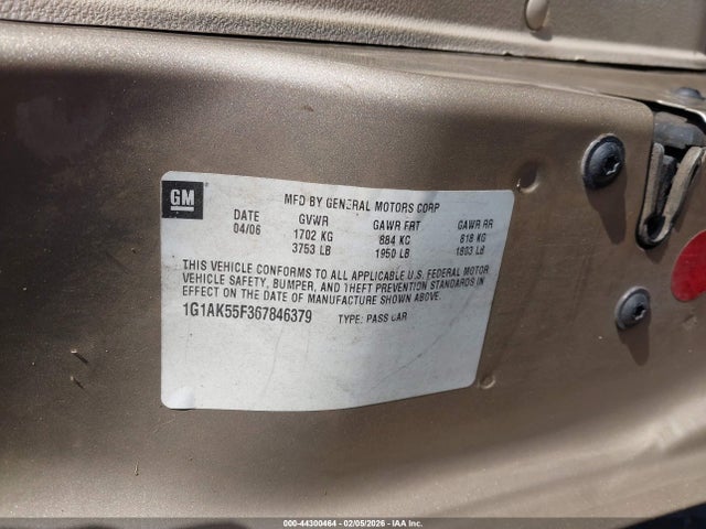 2006 CHEVROLET COBALT 1G1AK55F367846379 Photo 8