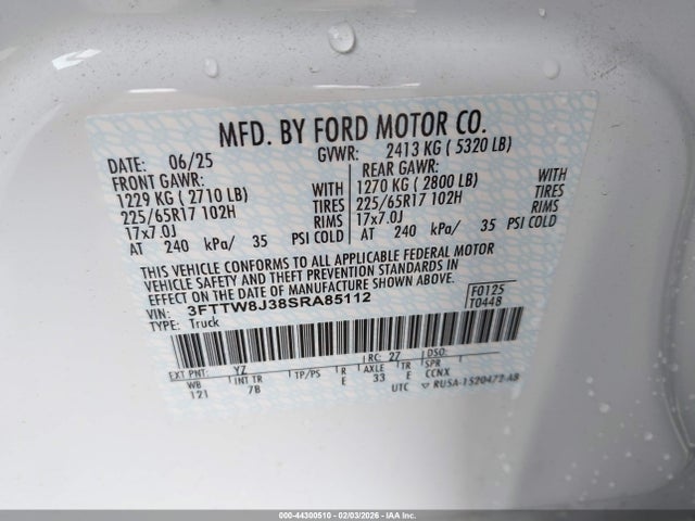 3FTTW8J38SRA85112 Ford Maverick Xlt
