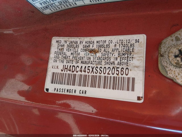 1995 ACURA INTEGRA JH4DC445XSS020560 Photo 8