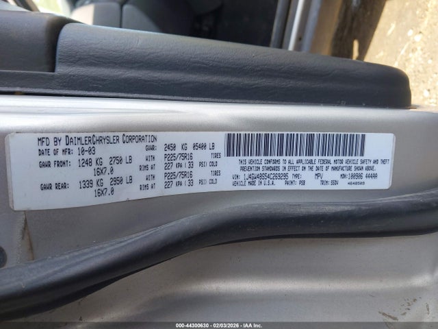 2004 JEEP GRAND CHEROKEE 1J4GW48S54C269295 Photo 8