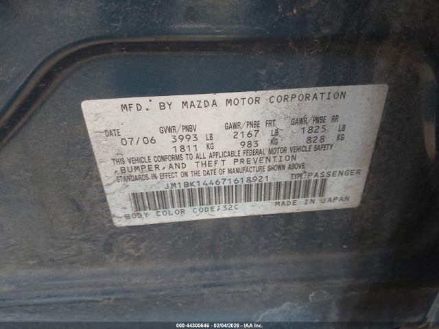 2007 MAZDA MAZDA3 JM1BK144671618921 Photo 8