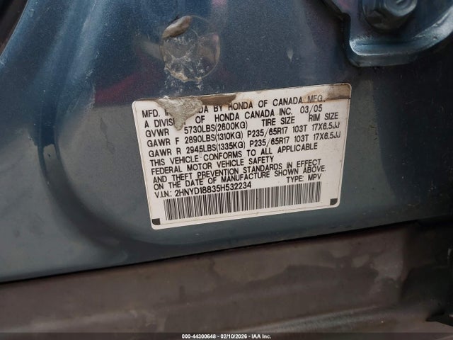 2005 ACURA MDX 2HNYD18835H532234 Photo 8