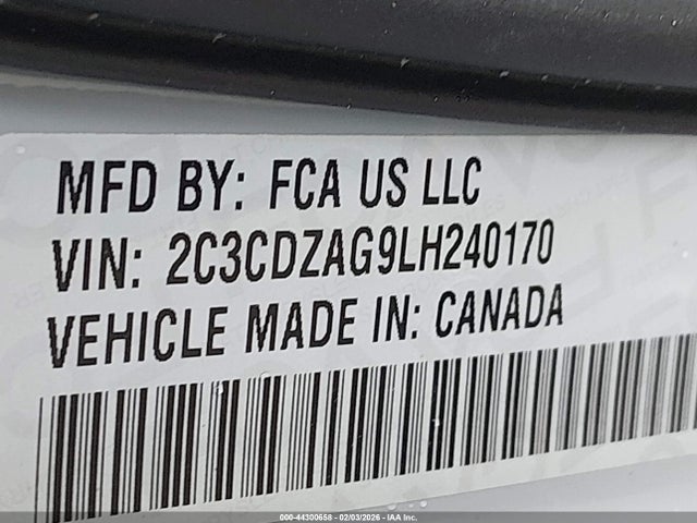 Dodge Challenger Sxt 2020 2C3CDZAG9LH240170 Image 9