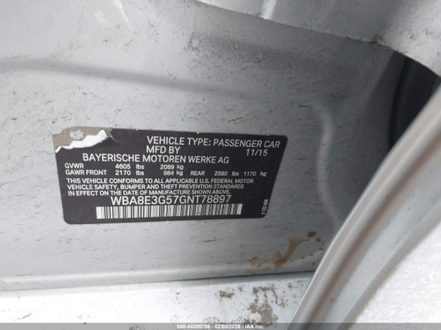 2016 BMW 328I WBA8E3G57GNT78897 Photo 8