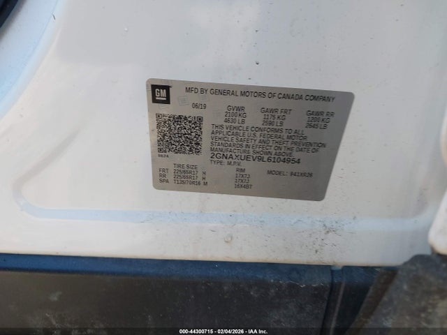 2GNAXUEV9L6104954 Chevrolet Equinox Awd Lt 1.5l Turbo