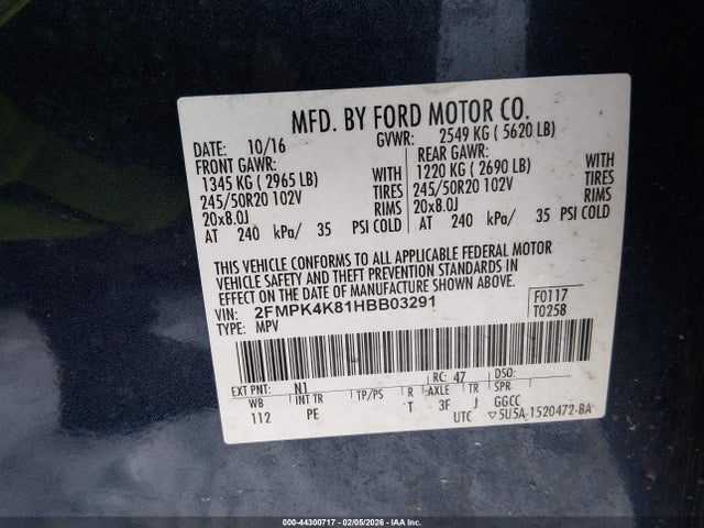 2017 FORD EDGE 2FMPK4K81HBB03291 Photo 8