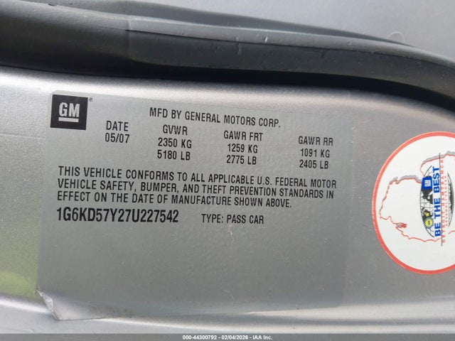 2007 CADILLAC DTS 1G6KD57Y27U227542 Photo 8