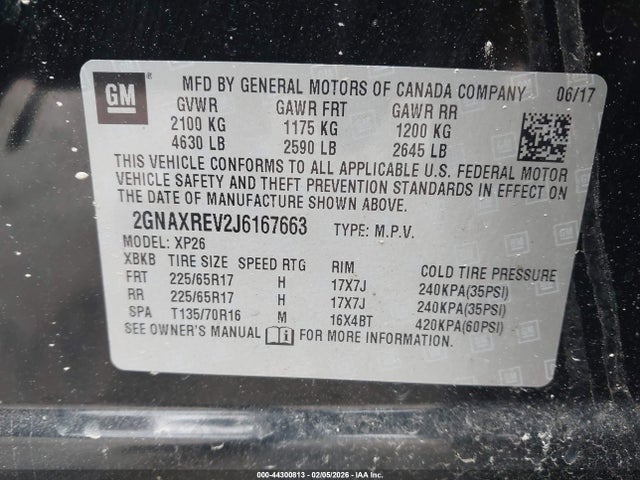 2GNAXREV2J6167663 Chevrolet EQUINOX LS
