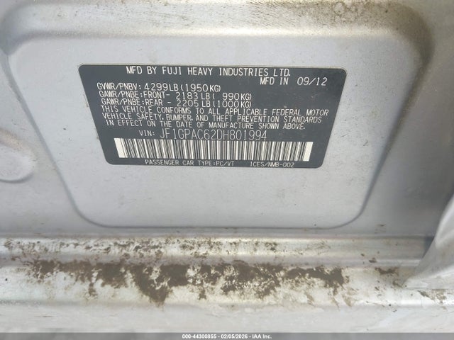 2013 SUBARU IMPREZA JF1GPAC62DH801994 Photo 8