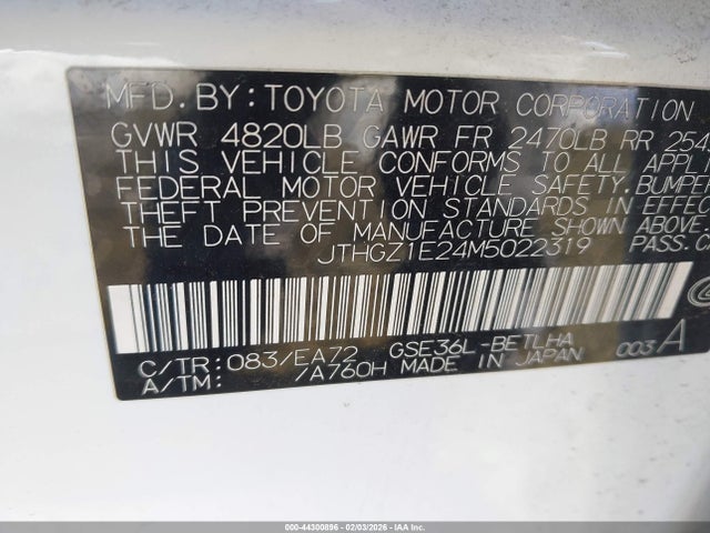 Продажа на аукционе авто 2021 Lexus Is 350 F Sport, vin: JTHGZ1E24M5022319, номер лота: 44300896
