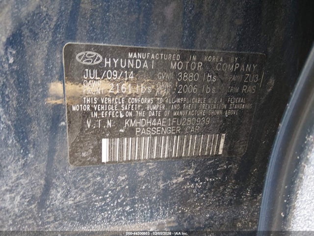 Hyundai ELANTRA SE 2015 KMHDH4AE1FU280939 Image 9
