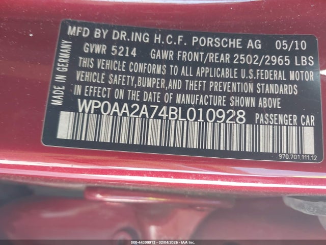 2011 PORSCHE PANAMERA WP0AA2A74BL010928 Photo 8