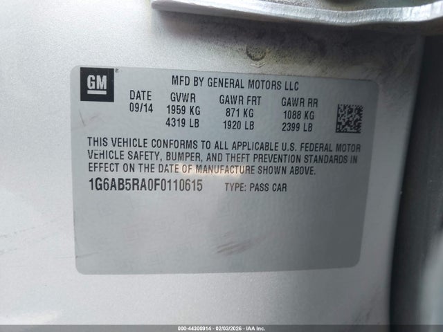 2015 CADILLAC ATS 1G6AB5RA0F0110615 Photo 8