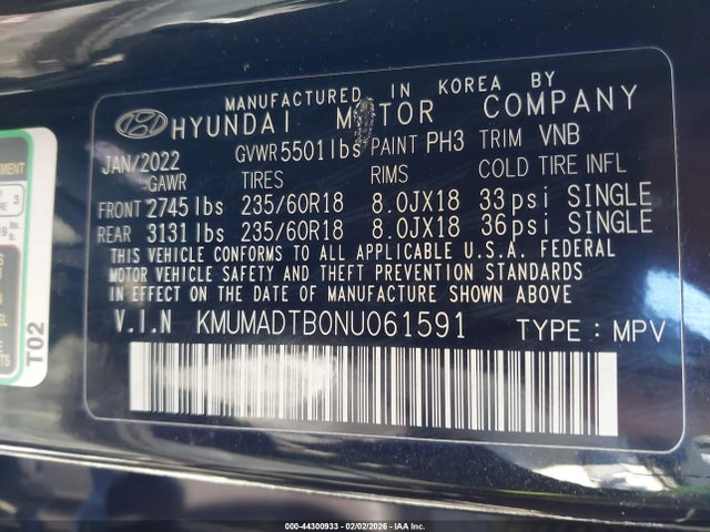 KMUMADTB0NU061591 Genesis Gv70 2.5t Awd