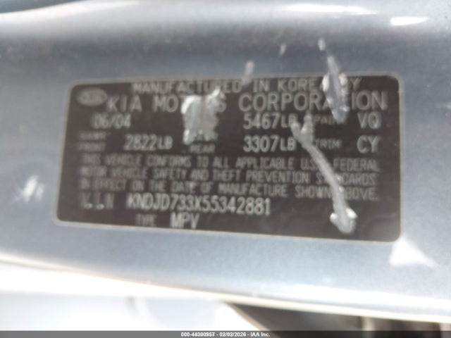 2005 KIA SORENTO KNDJD733X55342881 Photo 8