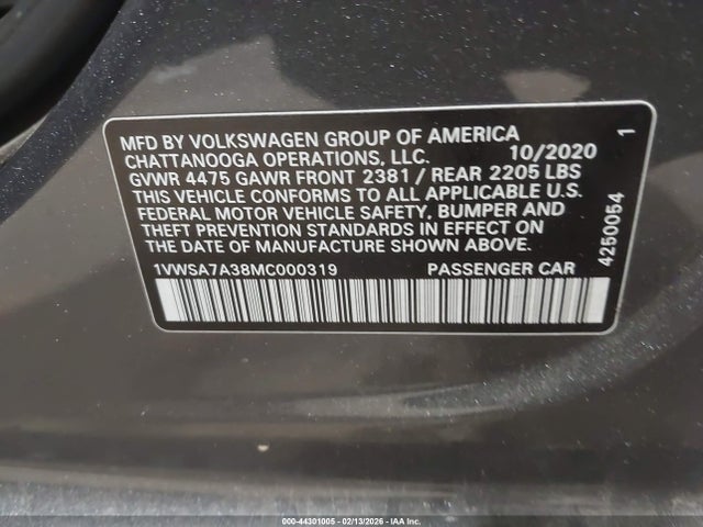 2021 VOLKSWAGEN PASSAT 1VWSA7A38MC000319 Photo 8