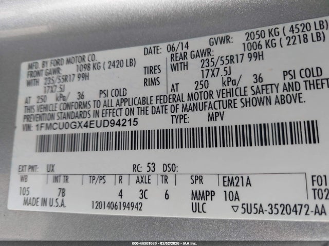 Ford ESCAPE SE 2014 1FMCU0GX4EUD94215 Image 9
