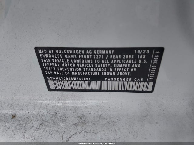 2024 VOLKSWAGEN GOLF GTI WVWHA7CD3RW145891 Photo 8