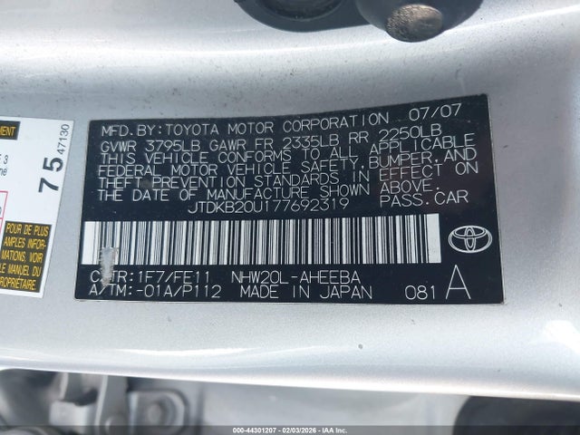 2007 TOYOTA PRIUS JTDKB20U177692319 Photo 8