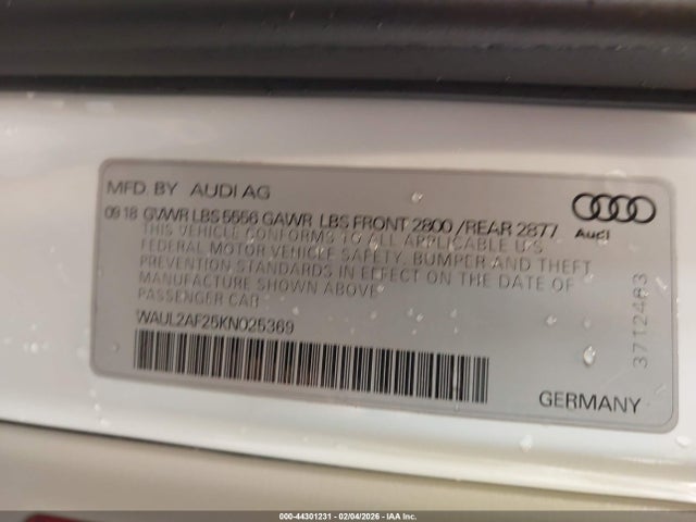 Продажа на аукционе авто 2019 Audi A6 55 Premium, vin: WAUL2AF25KN025369, номер лота: 44301231