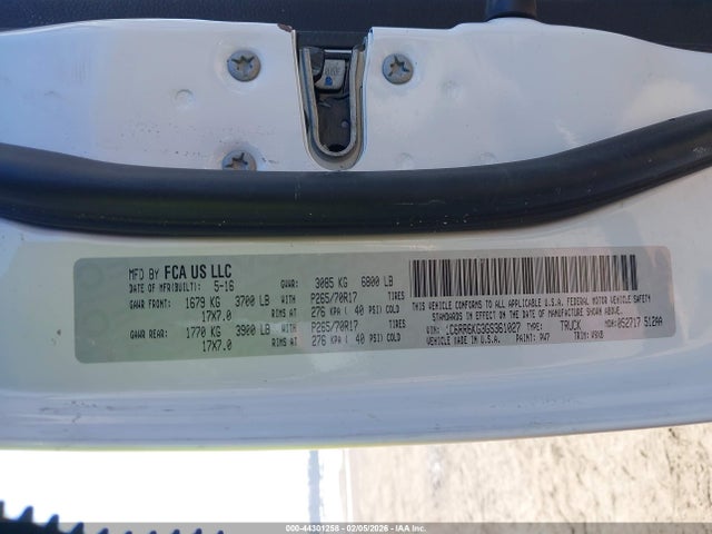 Продаж на аукціоні авто 2016 Ram 1500 Tradesman, vin: 1C6RR6KG3GS361027, номер лоту: 44301258