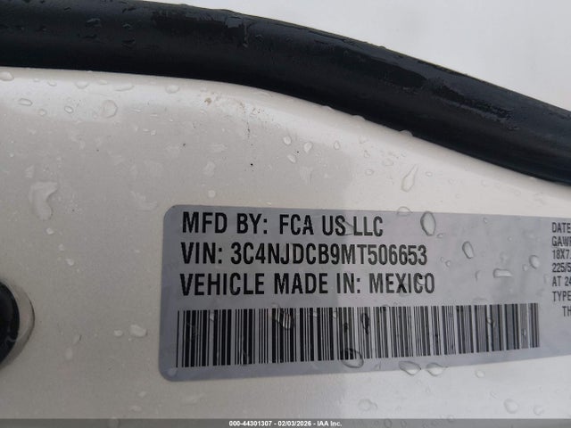 Aukcja sprzedaży 2021 Jeep Compass Limited 4x4, vin: 3C4NJDCB9MT506653, numer aukcji: 44301307
