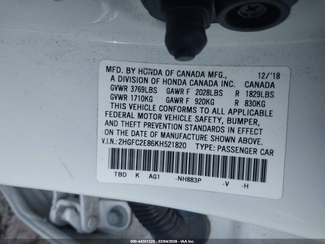 Honda Civic Sport 2019 2HGFC2E86KH521820 Image 9