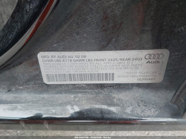 2009 AUDI A4 WAUJF78K49N060278 Photo 8