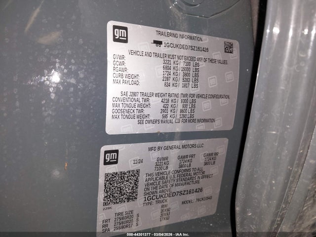 1GCUKDED7SZ161426 Chevrolet Silverado 1500