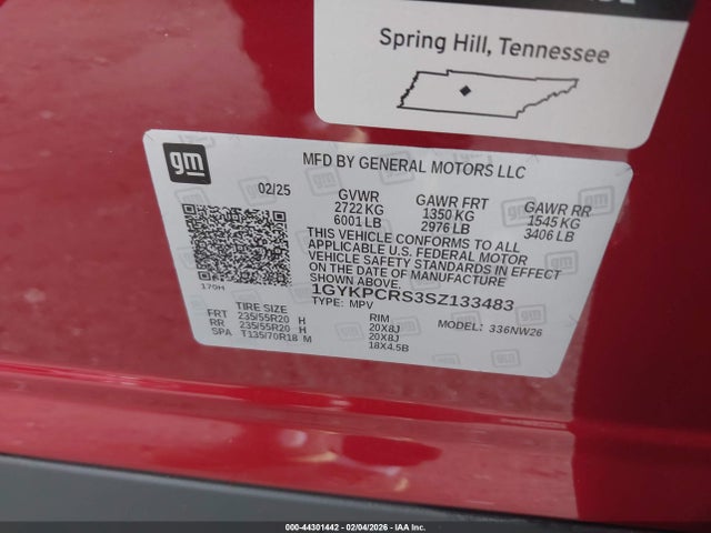 2025 CADILLAC XT6 1GYKPCRS3SZ133483 Photo 8