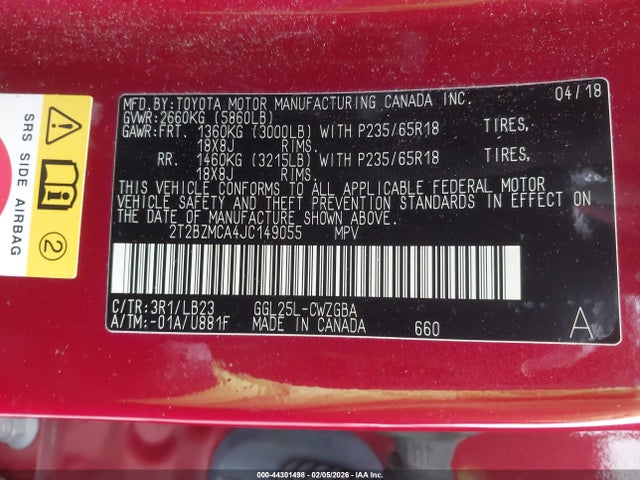 Aukcja sprzedaży 2018 Lexus Rx 350, vin: 2T2BZMCA4JC149055, numer aukcji: 44301498