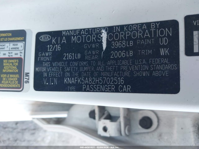 Продажа на аукционе авто 2017 Kia Forte Lx, vin: KNAFK5A82H5702516, номер лота: 44301521