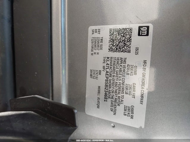Aukcja sprzedaży 2025 Buick Envista Preferred, vin: KL47LAEP8SB234681, numer aukcji: 44301534