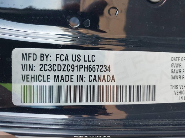 2C3CDZC91PH667234 Dodge Challenger Srt Hellcat Jailbreak