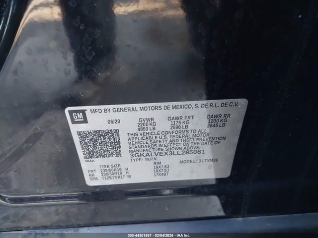 Aukcja sprzedaży 2020 Gmc Terrain Awd Slt, vin: 3GKALVEX3LL285061, numer aukcji: 44301597