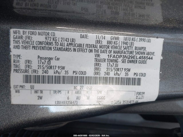 2014 FORD FOCUS 1FADP3N29EL458544 Photo 8