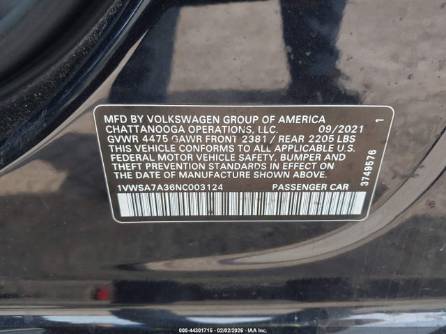 2022 VOLKSWAGEN PASSAT 1VWSA7A36NC003124 Photo 8