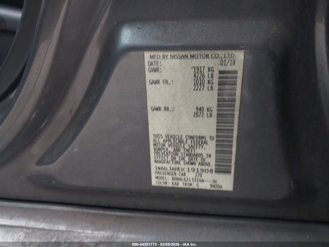 Nissan Altima 2.5 S 2018 1N4AL3AP8JC191908 Image 9