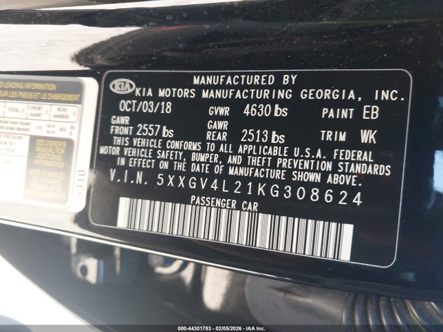 5XXGV4L21KG308624 KIA Optima Sx Turbo