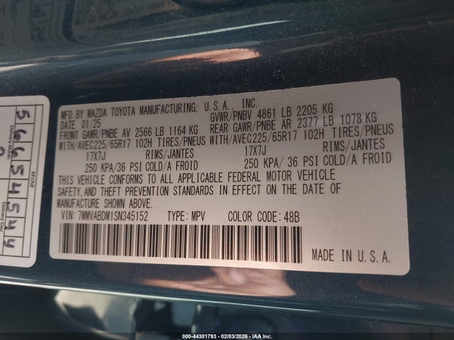 Aukcja sprzedaży 2025 Mazda Cx-50 2.5 S Premium Package, vin: 7MMVABDM1SN345152, numer aukcji: 44301793