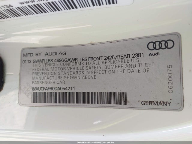 2013 AUDI A5 WAUCFAFR0DA054211 Photo 8